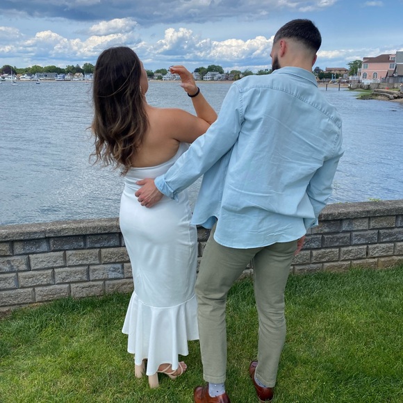 Strapless Ruffle-Hem Bow Dress - Picture 3 of 3